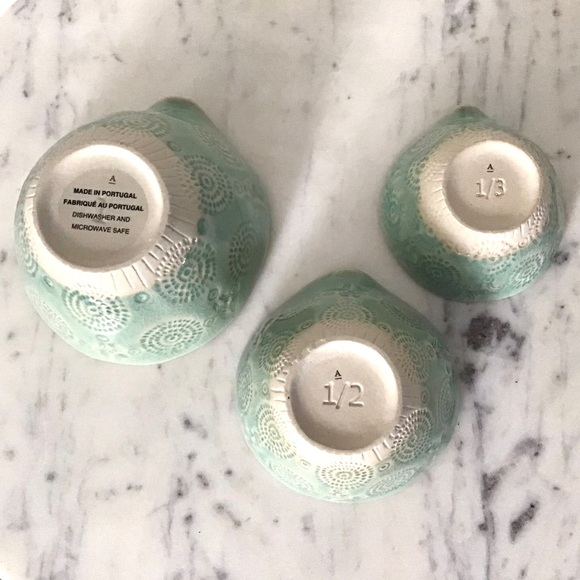 Anthropologie Handmade Glazed Stoneware Measuring Cups Bowls New In Box - Picture 10 of 11